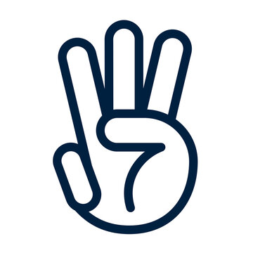 recommend clip art: Hand icon fingers count number three gesture