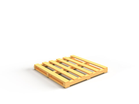 Tarima de madera aislada sobre fondo blanco