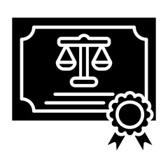 Certificate Glyph Icon
