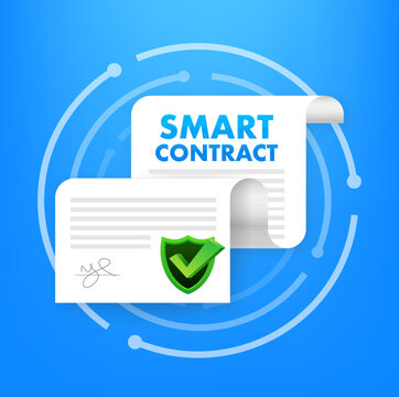 Digital Smart contract. Financial investment trade. Financial management concept. Block chain technology.