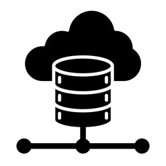 Cloud Data Glyph Icon
