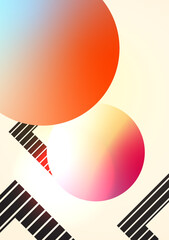 geometric abstract background, circle gradient design retro style