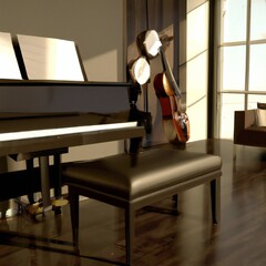 Piano in a Modern Living Room