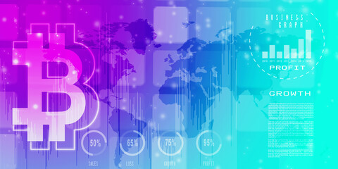 Obraz premium 2d rendering bitcoin sign currency 