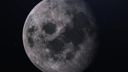 Fototapeta na wymiar Ultra Realistic Moon is slowly rotating around its axis. 3d illustration