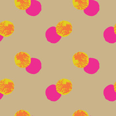 Yellow and pink circle, round abstract pattern. Vector illustration. Pattern for print, wallpaper, gift wrap, textile, fashion, packaging.