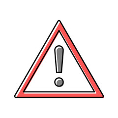 warning road sign color icon vector illustration