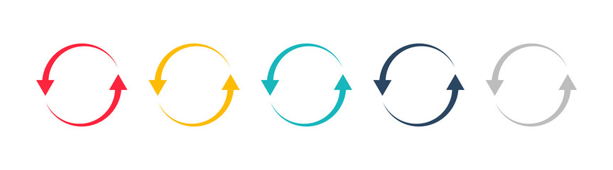 Colored arrow circles icon. Recycling symbol. Sign circular movement vector.