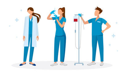 cartoon team of doctors collection and creative pak doctor