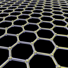 Obraz premium Graphene sheet 3D illustration