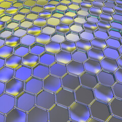 Graphene sheet 3D illustration