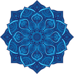 Blue floral round ornament