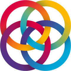 Four Interlocked Rings In Rainbow Colors