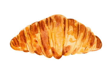 Croissant hand drawn watercolor.