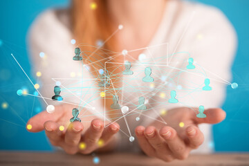 Global network. Blockchain. 3D illustration. Neural networks and artificial intelligence. Abstract