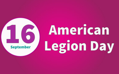 Happy American Legion Day, September 16. Calendar of September Text Effect, Vector design