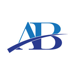 Minimalized Logo Design Consisting of Letters A and B with a Line in the Middle