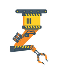 Robotic arm and conveyor machines for industrial production. Detailed illustrations of automated production systems.
