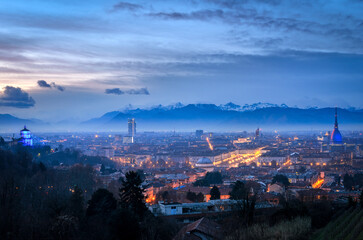 Turin (Torino) cityscape with the Mole Antonelliana - 525629124