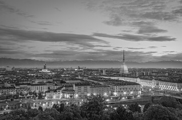 Turin (Torino) cityscape with the Mole Antonelliana - 525629147
