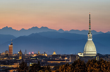 Turin (Torino) cityscape with the Mole Antonelliana - 525629150