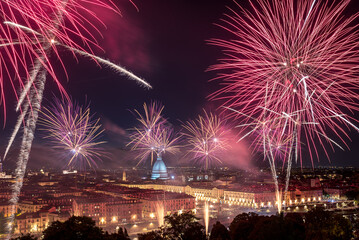 Turin (Torino) fireworks for San Giovanni - 525629177