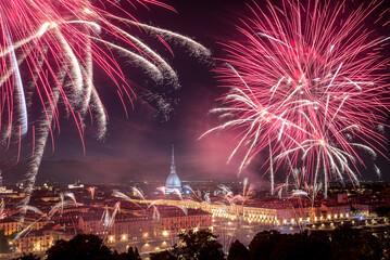 Turin (Torino) fireworks for San Giovanni - 525629185