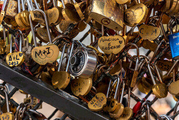 locks on a fence in Paris