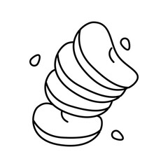 slice apple cut line icon vector illustration