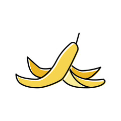 Obraz na płótnie Canvas peel banana color icon vector illustration
