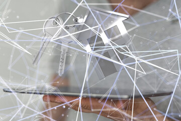  house in among houses for real estate  concept.