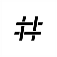 Hash symbol black hashtag icon. vector illustration on white background