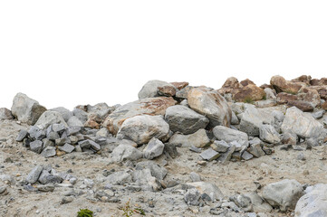 Rock isolated transparency background.