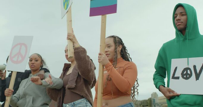 MS Young people (16-17) protesting at rally