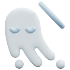 ghost 3d render icon illustration