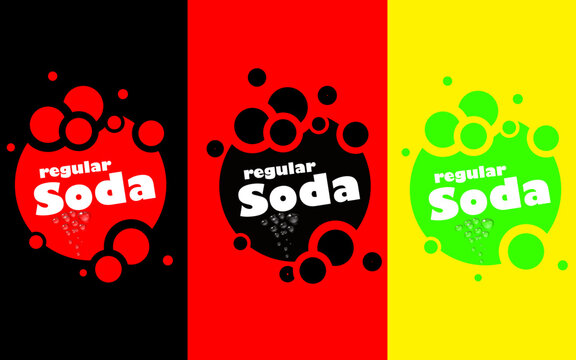 soda bottle label in red black and yellow