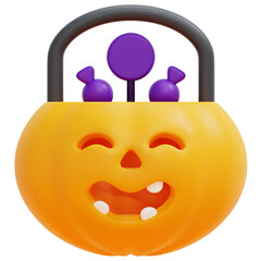 trick or treat 3d render icon illustration