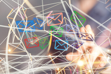 email icons in work space 3d.