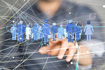 Global network. Blockchain. 3D illustration. Neural networks and artificial intelligence. Abstract  3d