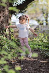 portrait of a little happy girl in varna bulgaria 
