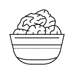 prune bowl line icon vector illustration