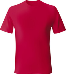 Red mens t-shirt template realistic mockup