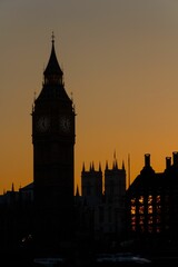 Big ben clock tower of the Palace of Westminster