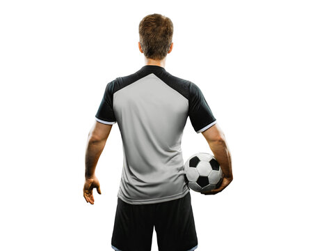 soccer player at soccer stadium. ready for game in front of the soccer goal on free png background