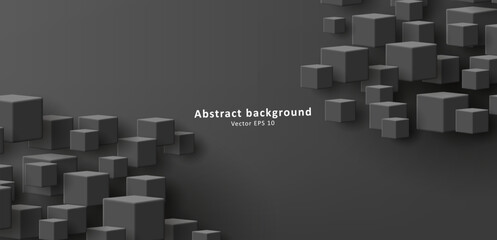 Abstract background with 3d cubes structure at the corners