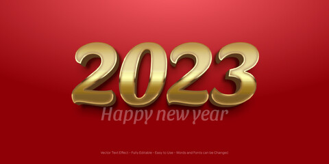 Creative 3d happy new year 2023 editable style effect template