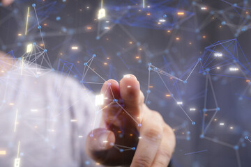 Concept of big data, machine learning, artificial intelligence, hyper loop