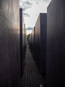Vertical shot of a memorial dedicated to the Murdered Jews of Europe built in Germany