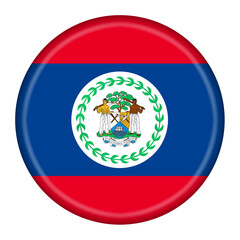 Obraz premium Belize flag button 3d illustration with clipping path
