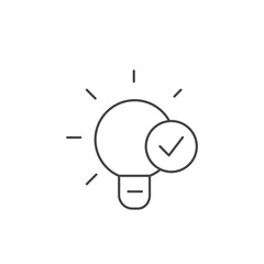 bulb with checkmark icons  symbol vector elements for infographic web